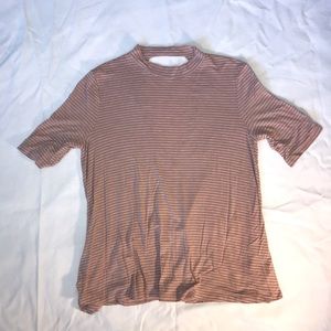 American Eagle Pink Stripped Shirt with Open Back